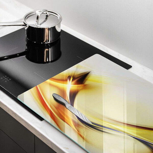 Tűzhelyvédő üveglap Absztrakt fényvonalak