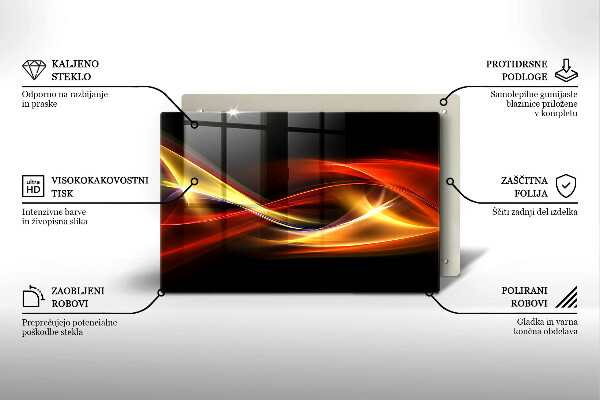 Főzőlap védő üveglap Absztrakt füst és fény