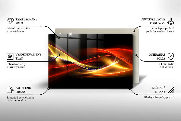 Főzőlap védő üveglap Absztrakt füst és fény