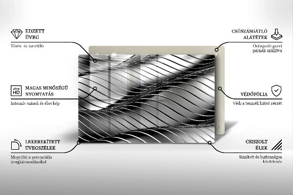 Főzőlap védő üveglap 3D fém szerkezet