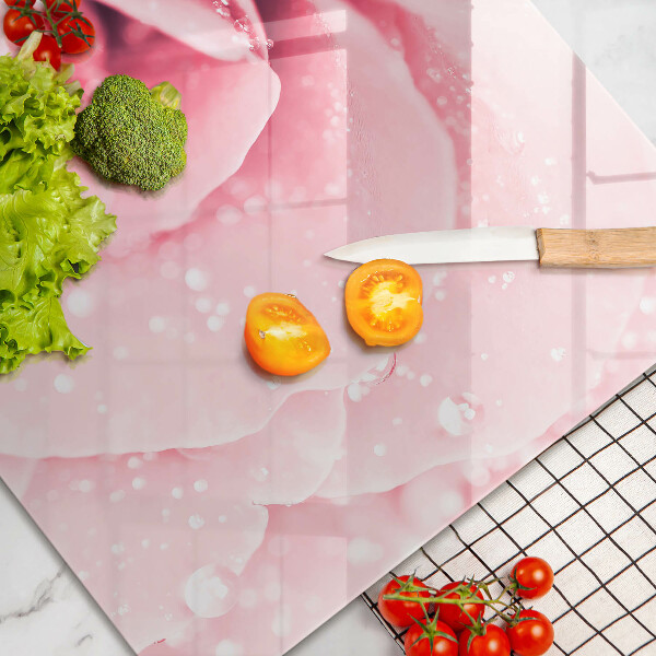 Főzőlap védő üveglap Harmatcseppek és rózsavirág