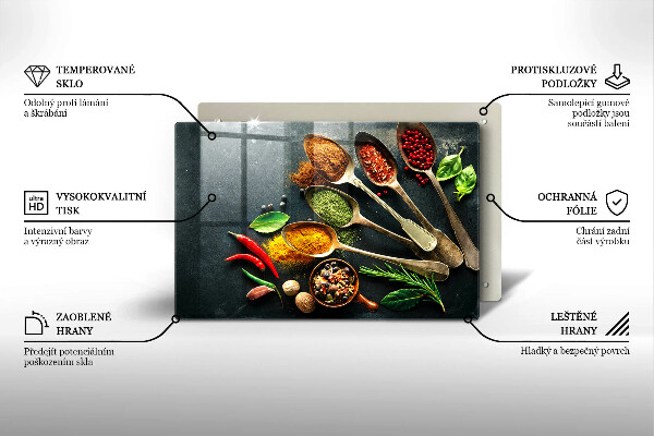 Főzőlap védő üveglap Konyhai kanál fűszerek