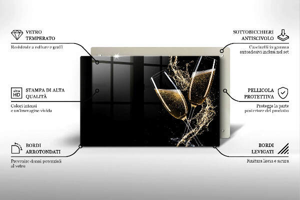 Főzőlap védő üveglap Pohár pezsgő