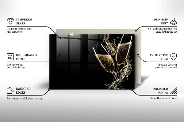 Főzőlap védő üveglap Pohár pezsgő