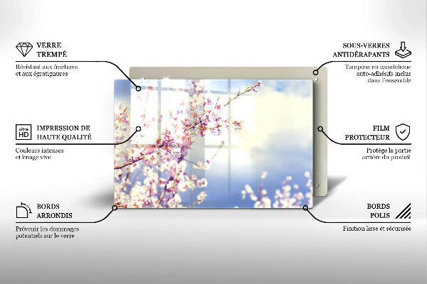 Főzőlap védő üveglap Virágzó fa