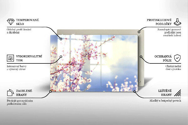 Főzőlap védő üveglap Virágzó fa