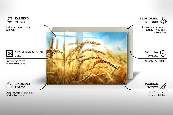Tűzhelyvédő üveglap Kalász gabonafélék a területen