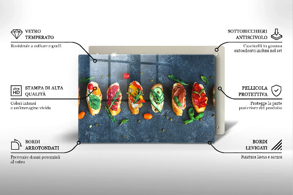 Tűzhelyvédő üveglap Színes szendvicsek