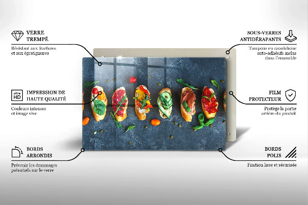 Tűzhelyvédő üveglap Színes szendvicsek
