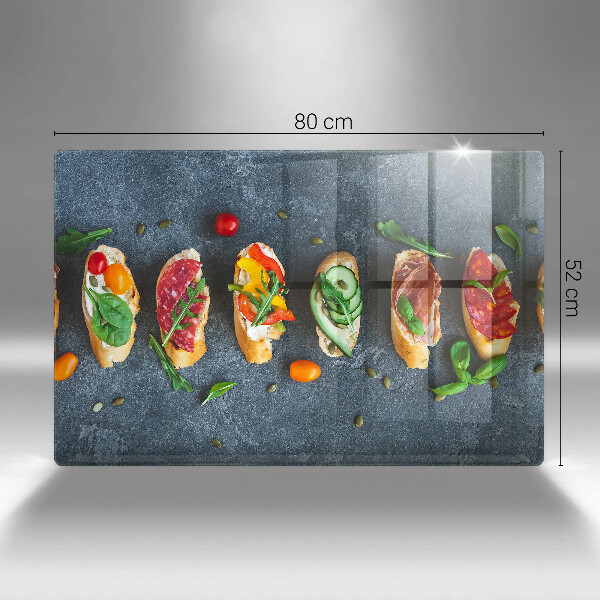 Tűzhelyvédő üveglap Színes szendvicsek