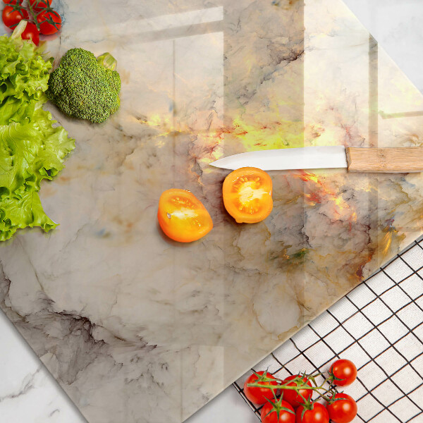 Tűzhelyvédő üveglap Márvány textúra arannyal