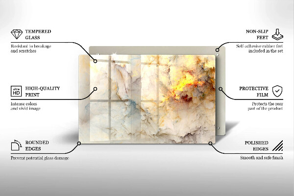 Tűzhelyvédő üveglap Márvány textúra arannyal