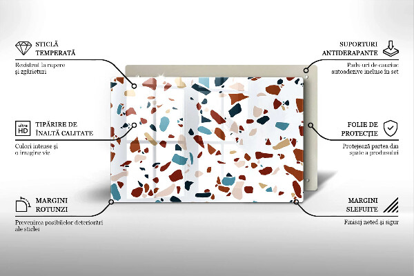 Tűzhelyvédő üveglap Díszítő kő