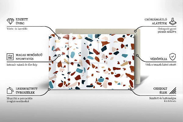 Tűzhelyvédő üveglap Díszítő kő