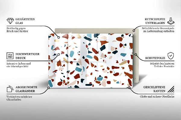 Tűzhelyvédő üveglap Díszítő kő