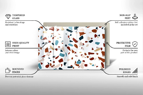 Tűzhelyvédő üveglap Díszítő kő