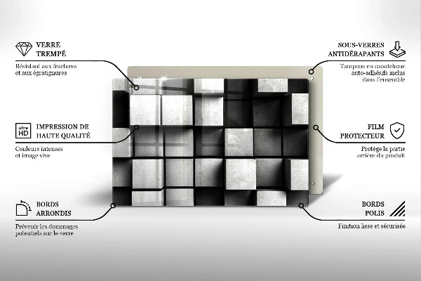 Tűzhelyvédő üveglap 3D geometriai háttér