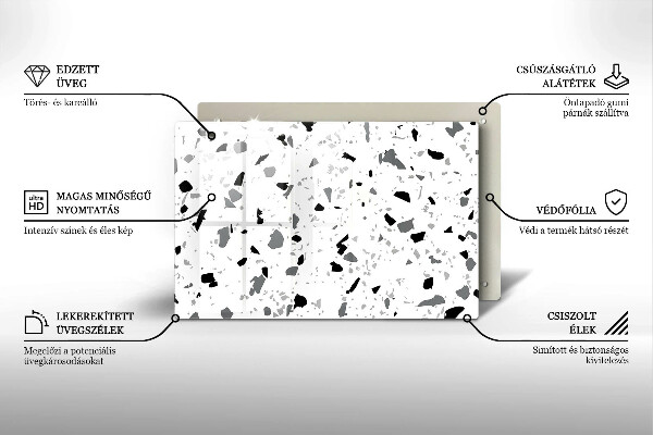 Tűzhelyvédő üveglap Dekoratív kőedény