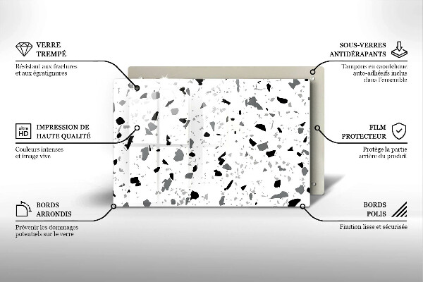 Tűzhelyvédő üveglap Dekoratív kőedény