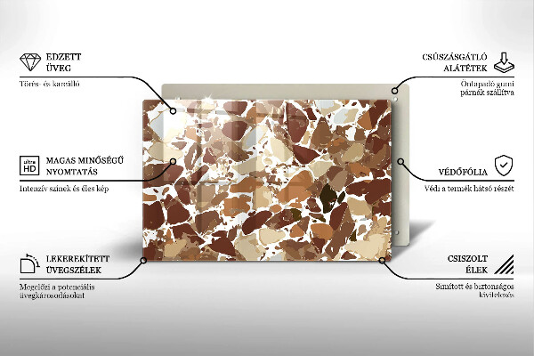 Tűzhelyvédő üveglap Kő díszítő foltok