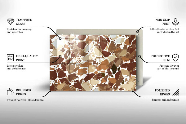 Tűzhelyvédő üveglap Kő díszítő foltok