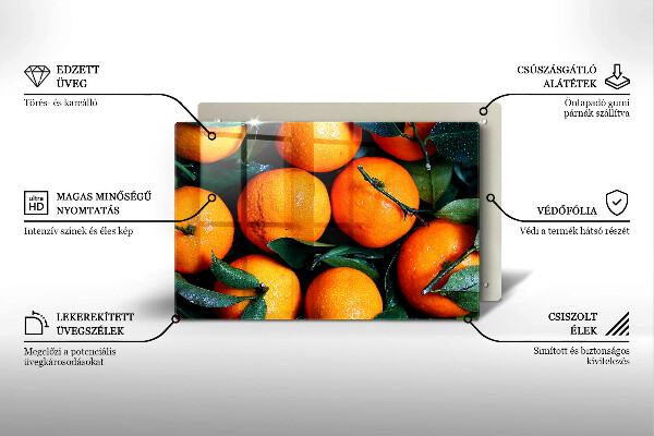 Tűzhelyvédő üveglap Narancs gyümölcs