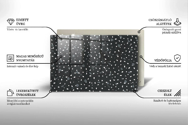 Tűzhelyvédő üveglap Díszítő kő