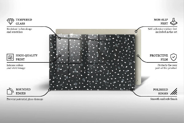 Tűzhelyvédő üveglap Díszítő kő