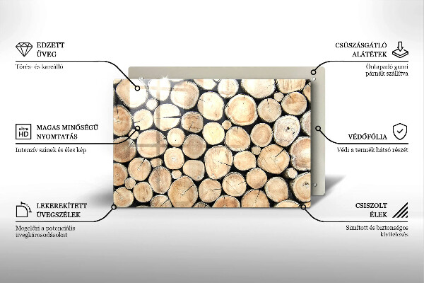 Főzőlap védő üveglap Fa fatörzsek