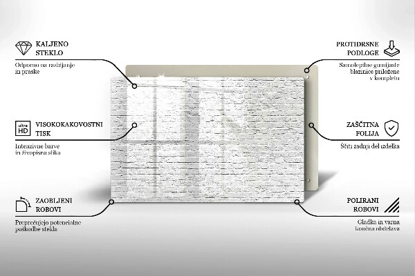 Tűzhelyvédő üveglap Téglafal fal