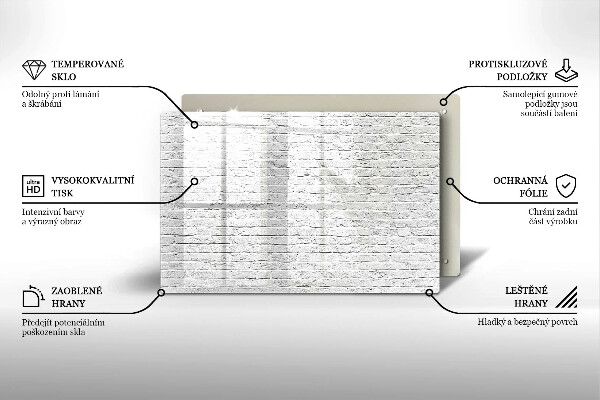 Tűzhelyvédő üveglap Téglafal fal
