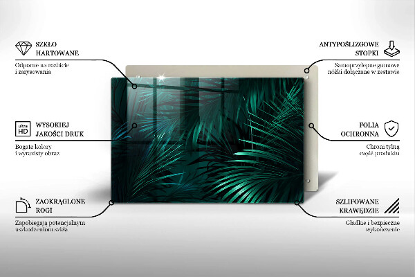 Tűzhelyvédő üveglap Vad dzsungel levelei