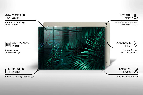 Tűzhelyvédő üveglap Vad dzsungel levelei