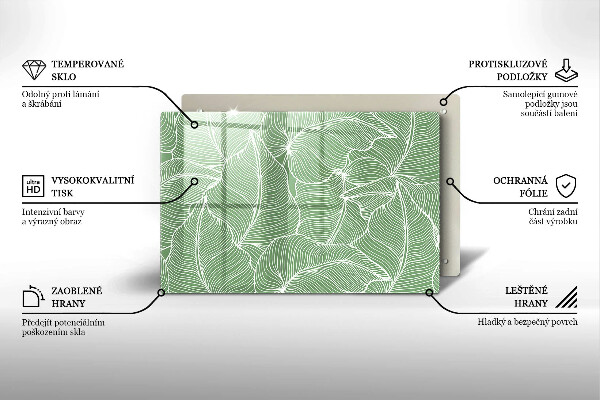 Tűzhelyvédő üveglap Lineáris levelek