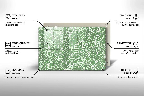 Tűzhelyvédő üveglap Lineáris levelek