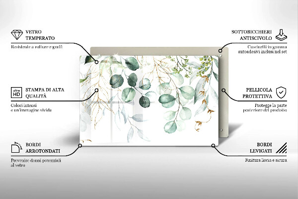 Tűzhelyvédő üveglap Festett növények