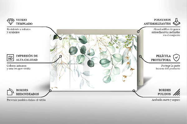 Tűzhelyvédő üveglap Festett növények