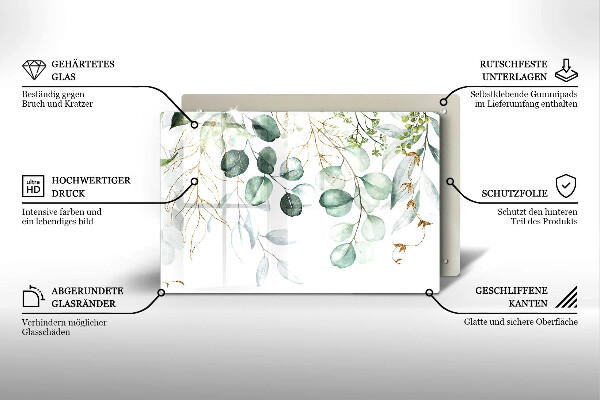 Tűzhelyvédő üveglap Festett növények