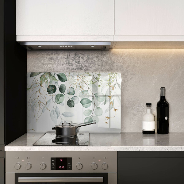 Tűzhelyvédő üveglap Festett növények