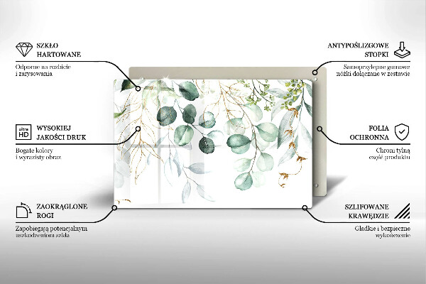 Tűzhelyvédő üveglap Festett növények