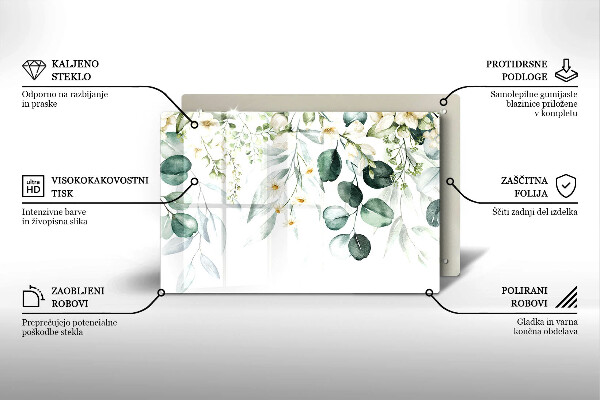 Tűzhelyvédő üveglap Akvarell növények