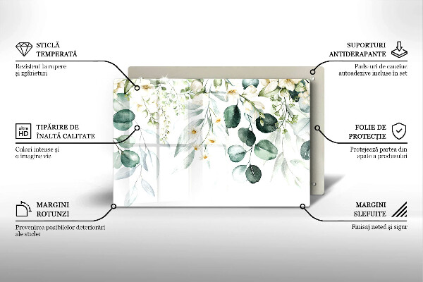 Tűzhelyvédő üveglap Akvarell növények