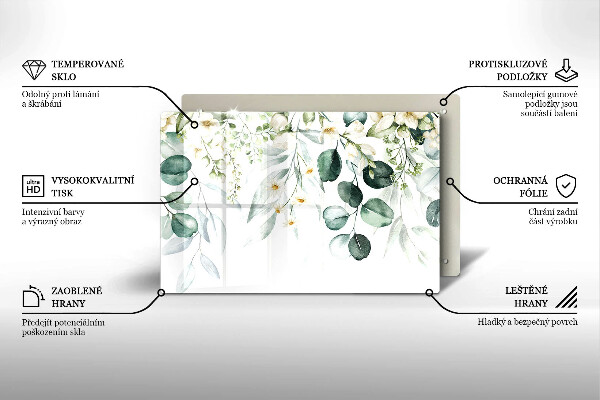 Tűzhelyvédő üveglap Akvarell növények