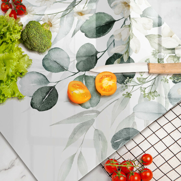 Tűzhelyvédő üveglap Akvarell növények