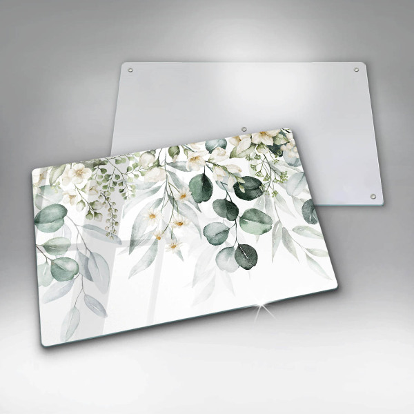 Tűzhelyvédő üveglap Akvarell növények