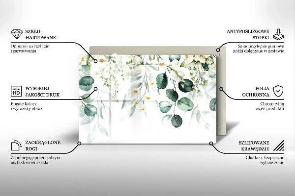 Tűzhelyvédő üveglap Akvarell növények