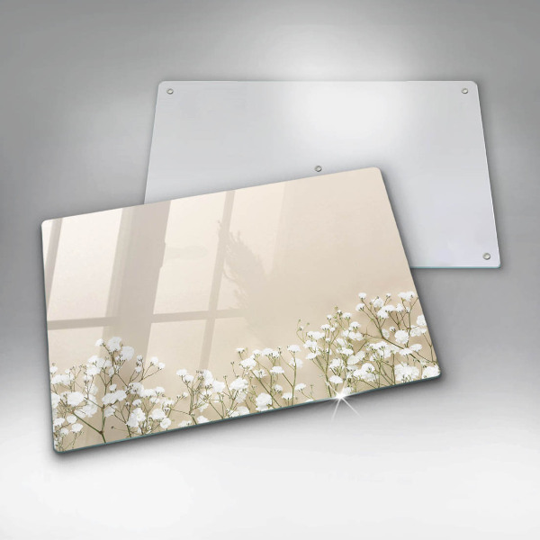 Tűzhelyvédő üveglap Gipsz boho virágok