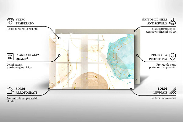 Tűzhelyvédő üveglap Világos bohó formák