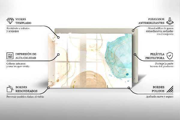 Tűzhelyvédő üveglap Világos bohó formák