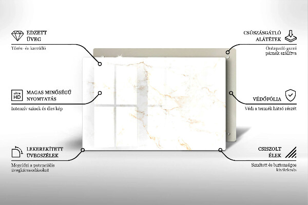 Tűzhelyvédő üveglap Elegáns márvány kő
